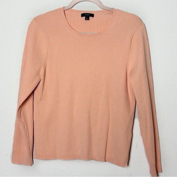J. Crew Sweaters - J. Crew Supersculpt ribbed stretch crewneck sweater T-Top Shirt in coral size L